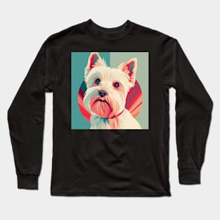 70s West Highland White Terrier Vibes: Pastel Pup Parade Long Sleeve T-Shirt